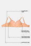 Zivame True Curv Cotton Laminated Non Wired Full Coverage Minimiser Bra - Canteloupe — thumbnail 5