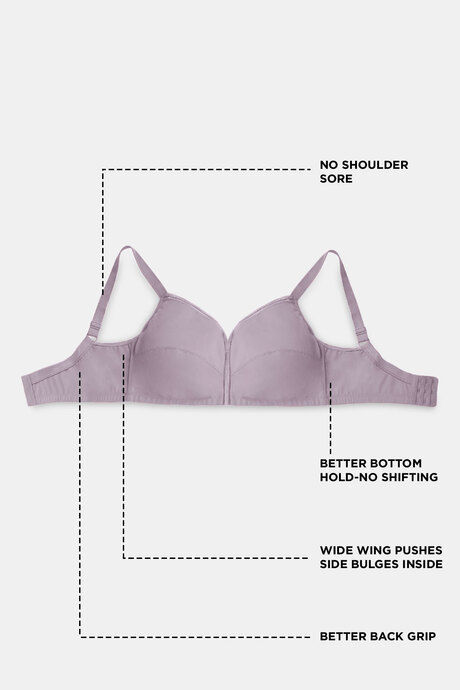 Zivame True Curv Cotton Laminated Non Wired Full Coverage Minimiser Bra - Elderberry — image 6