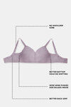 Zivame True Curv Cotton Laminated Non Wired Full Coverage Minimiser Bra - Elderberry — thumbnail 6