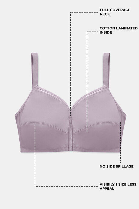 Zivame True Curv Cotton Laminated Non Wired Full Coverage Minimiser Bra - Elderberry — image 7