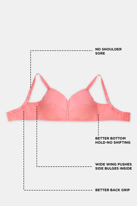 Zivame True Curv Cotton Laminated Non Wired Full Coverage Minimiser Bra - Georgia Peach — image 5