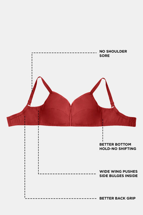 Zivame True Curv Cotton Laminated Non Wired Full Coverage Minimiser Bra - Sundried Tomato — image 6
