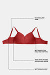 Zivame True Curv Cotton Laminated Non Wired Full Coverage Minimiser Bra - Sundried Tomato — thumbnail 6