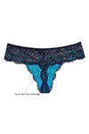 Zivame Lace Kissed Low Rise Thong Panty- Black n Blue — thumbnail 7