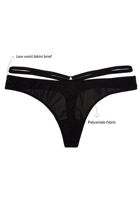 Zivame Strappy Waist Low Waist Black Thong — image 6