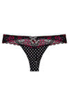 Zivame Dual Tone Polka Printed Low Rise Thong Panty- Black n Pink — thumbnail 5