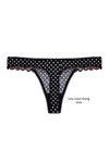 Zivame Dual Tone Polka Printed Low Rise Thong Panty- Black n Pink — thumbnail 6
