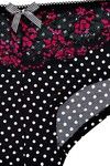 Zivame Dual Tone Polka Printed Low Rise Thong Panty- Black n Pink — thumbnail 7