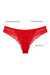 Zivame All Lace Scalloped Low Waist Thong Pant-Red — thumbnail 5