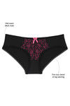 Zivame Mid Rise Soft Lace Bikini Brief -Black N Pink — thumbnail 6