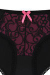 Zivame Mid Rise Soft Lace Bikini Brief -Black N Pink — thumbnail 8