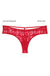 Zivame Scallop Lace Low Rise Thong - Red — thumbnail 5