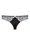 Zivame Contrast Trim Polka Printed Low Rise Thong Panty- Black — thumbnail 6