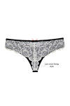 Zivame Contrast Trim Polka Printed Low Rise Thong Panty- Black — thumbnail 7