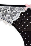 Zivame Contrast Trim Polka Printed Low Rise Thong Panty- Black — thumbnail 8