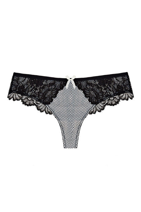 Zivame Contrast Trim Geometric Printed Low Rise Thong Panty- Black — image 5