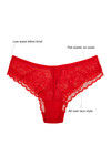 Zivame All Lace Scalloped Low Waist Bikini Panty-Red — thumbnail 5