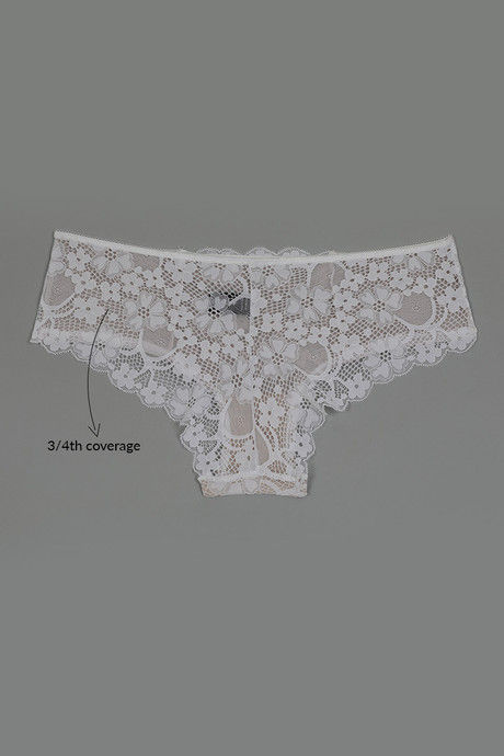 Zivame  Luxe Lace  All Over Floral Lace Mid Rise Hipster Panty- White — image 7