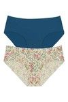 Zivame No Panty Line Laser Cut Tropical Floral N Solid Briefs (Pack of 2)- Multicolor — thumbnail 7