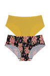 Zivame No Panty Line Laser Cut Vintage Floral N Solid Briefs (Pack of 2) — thumbnail 7