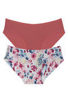 Zivame No Panty Line Laser Cut Demure Bloom N Solid Briefs (Pack of 2)- Multicolor  — thumbnail 7