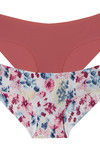 Zivame No Panty Line Laser Cut Demure Bloom N Solid Briefs (Pack of 2)- Multicolor  — thumbnail 10