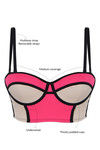 Zivame Color Block Padded Wired Medium Coverage Strapless Bra-Peach Berry — thumbnail 6