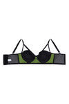 Zivame Color Block Monroe Strap Bra- Black n Neon Green — thumbnail 8