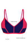 Zivame Color Block Non Padded Bra with Anti Dig Straps- Purple n Neon Pink — thumbnail 6