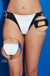 Zivame Color Block Low Waist Bikini Brief with Soft Anti Dig Elastics- Black n White — thumbnail 8