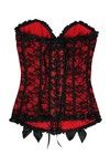 Zivame Lace Corset with Ruffles - Red — thumbnail 8
