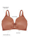 Zivame No Spill Padded Non Wired 3/4th Coverage T-Shirt Bra-Nutmeg — thumbnail 6