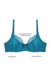 Zivame Satin Low Back Padded Balconette Bra- Mermaid Blue (A-DD) — thumbnail 5