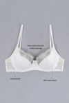Zivame Satin Low Back Padded Balconette Bra- Pearl White (A-DD) — thumbnail 6