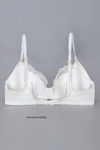 Zivame Satin Low Back Padded Balconette Bra- Pearl White (A-DD) — thumbnail 7