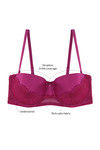 Zivame Satin Strapless Padded Balconette Bra- Mystic Magenta — thumbnail 6