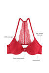 Zivame Satin Moderate Pushup Front Open Bra- Ruby Red — thumbnail 6