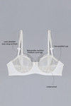 Zivame Satin Balconette Neckline Bra- Pearl White (A-E) — thumbnail 6