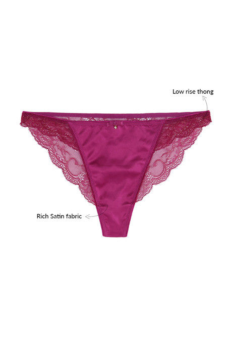 Zivame Satin Low Rise Thong Panty- Mystic Magenta  — image 5