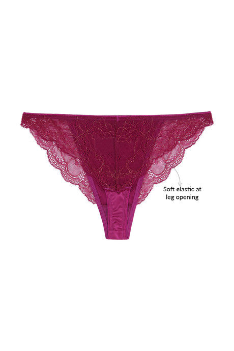 Zivame Satin Low Rise Thong Panty- Mystic Magenta  — image 6