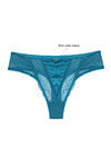 Zivame Satin Mid Rise Thong Panty- Mermaid Blue  — thumbnail 5