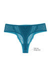 Zivame Satin Mid Rise Thong Panty- Mermaid Blue  — thumbnail 6