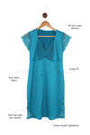 Zivame Satin Mid Thigh Length Nightdress- Mermaid Blue — thumbnail 6