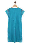 Zivame Satin Mid Thigh Length Nightdress- Mermaid Blue — thumbnail 7