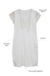 Zivame Satin Mid Thigh Length Nightdress- Pearl White — thumbnail 6