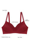 Zivame Glitter Straps Radiance Smooth Padded Wirefree T-Shirt Bra- Maroon — thumbnail 5