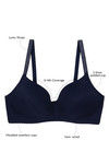 Zivame Glitter Straps Radiance Smooth Padded Wirefree T-Shirt Bra- Navy — thumbnail 6