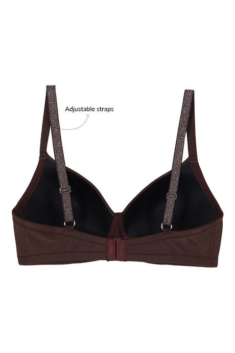 Zivame Glitter Straps Radiance Smooth Padded Wirefree T-Shirt Bra- Mocha Brown — image 6