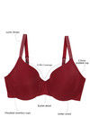 Zivame Glitter Straps Radiance Smooth Padded Wired T-Shirt Bra- Maroon — thumbnail 6