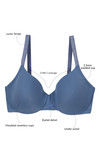 Zivame Glitter Straps Radiance Smooth Padded Wired T-Shirt Bra- Blue Grey — thumbnail 6